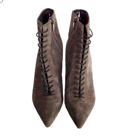 Kendall & Kylie Women’s Ankle Boot Pointed Toe Stiletto Heels Grey Suede Witchy - Picture 5 of 12